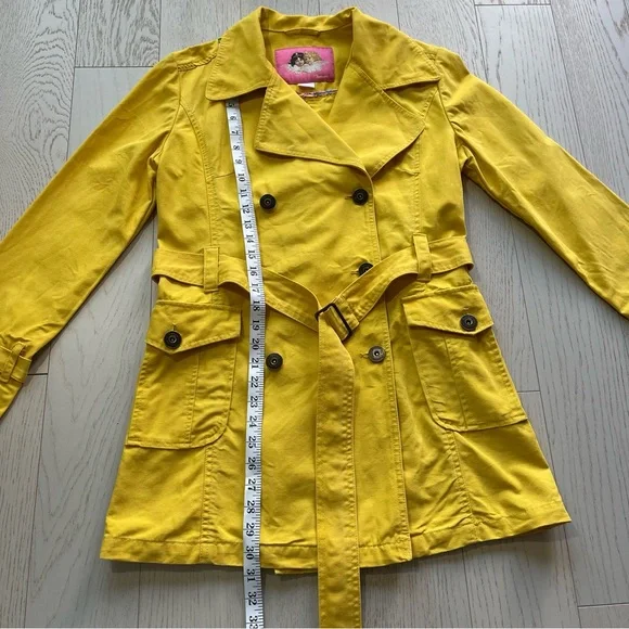 Vintage Y2K yellow fiorucci double breasted cotton canvas peacoat trench coat - Picture 12 of 17
